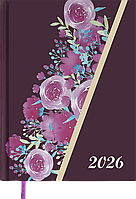 Щоденник датований 2026 (A5, жорстка обкладинка, темно-червоний) Buromax Passion BM.21160-13