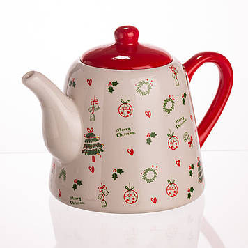Порцеляновий чайник Merry Cristmas 1 літр CR-1-15