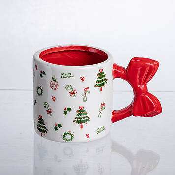 Новорічна порцелянова чашка для чаю та кави 400 (мл) Merry Christmas CR-1-18