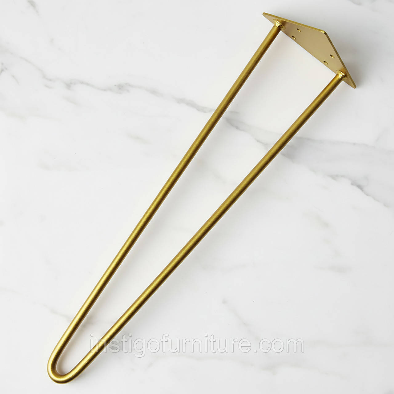 Ніжка шпилька для журнального столу з металу 450 мм 1 шт Золото подвійна, фото 1