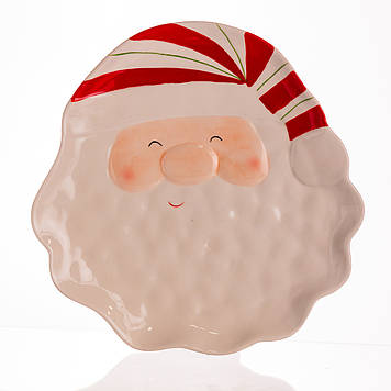 Новорічна тарілка з порцеляни Санта 25×25 (см) CR-1-31