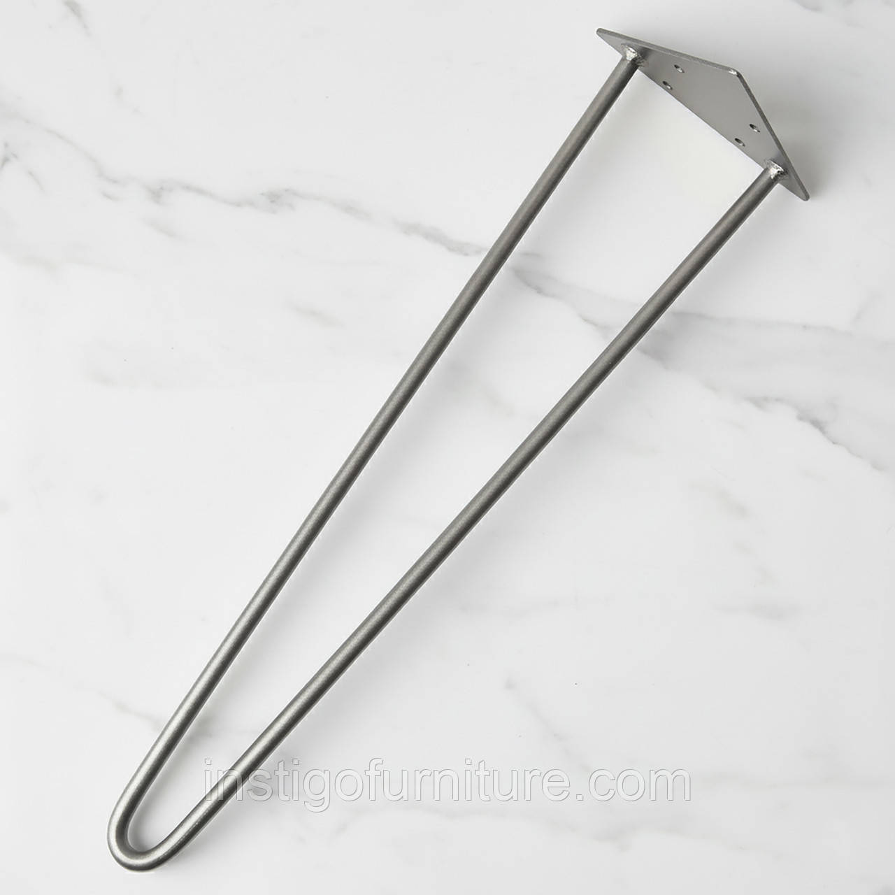 Ніжка шпилька для журнального столу з металу 450 мм 1 шт Сатин подвійна, фото 1