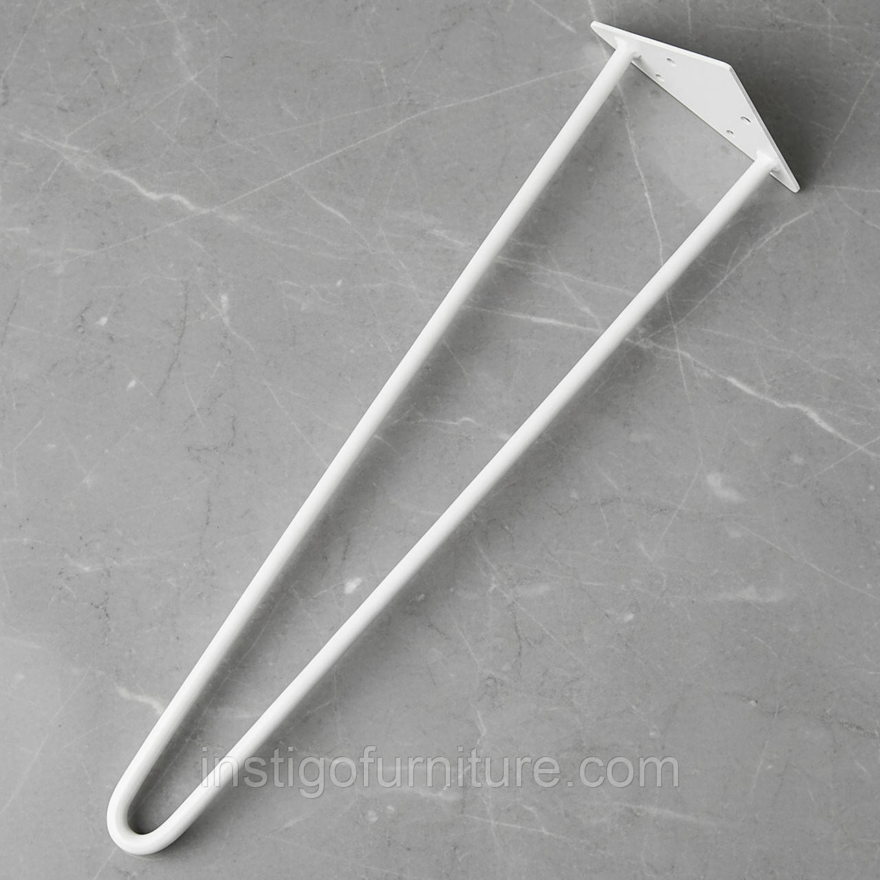 Ніжка шпилька для журнального столу з металу 450 мм 1 шт Білий подвійна, фото 1