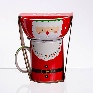 Набір порцелянова чашка з піалою Merry Christmas 350 (мл) CR-1-48