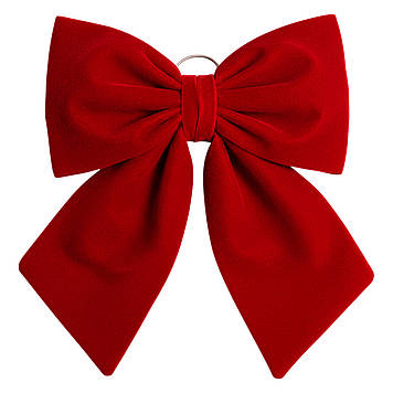 Оксамитовий бант для декору на ялинку 35×45 (см) Бордовий CR-2-3