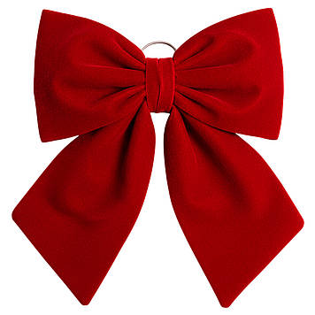 Оксамитовий бант для декору на ялинку 25×35 (см) Бордовий CR-2-4