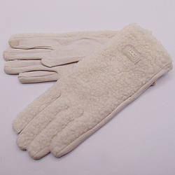 Рукавички барашок сенсор із замшевою долонею р.7,5 молочні Anjela R511