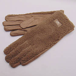 Рукавички барашок сенсор із замшевою долонею р.7,5 кавові Anjela R511