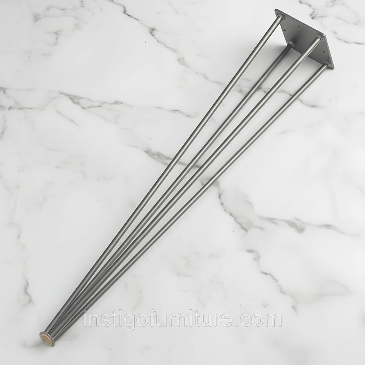 Ніжка шпилька для столу з металу 730 мм 1 шт Сатин, фото 1