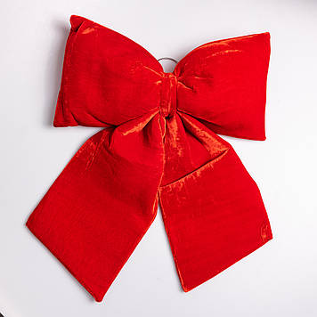 Оксамитовий бант для декору на ялинку 35×45 (см) Червоний CR-2-15