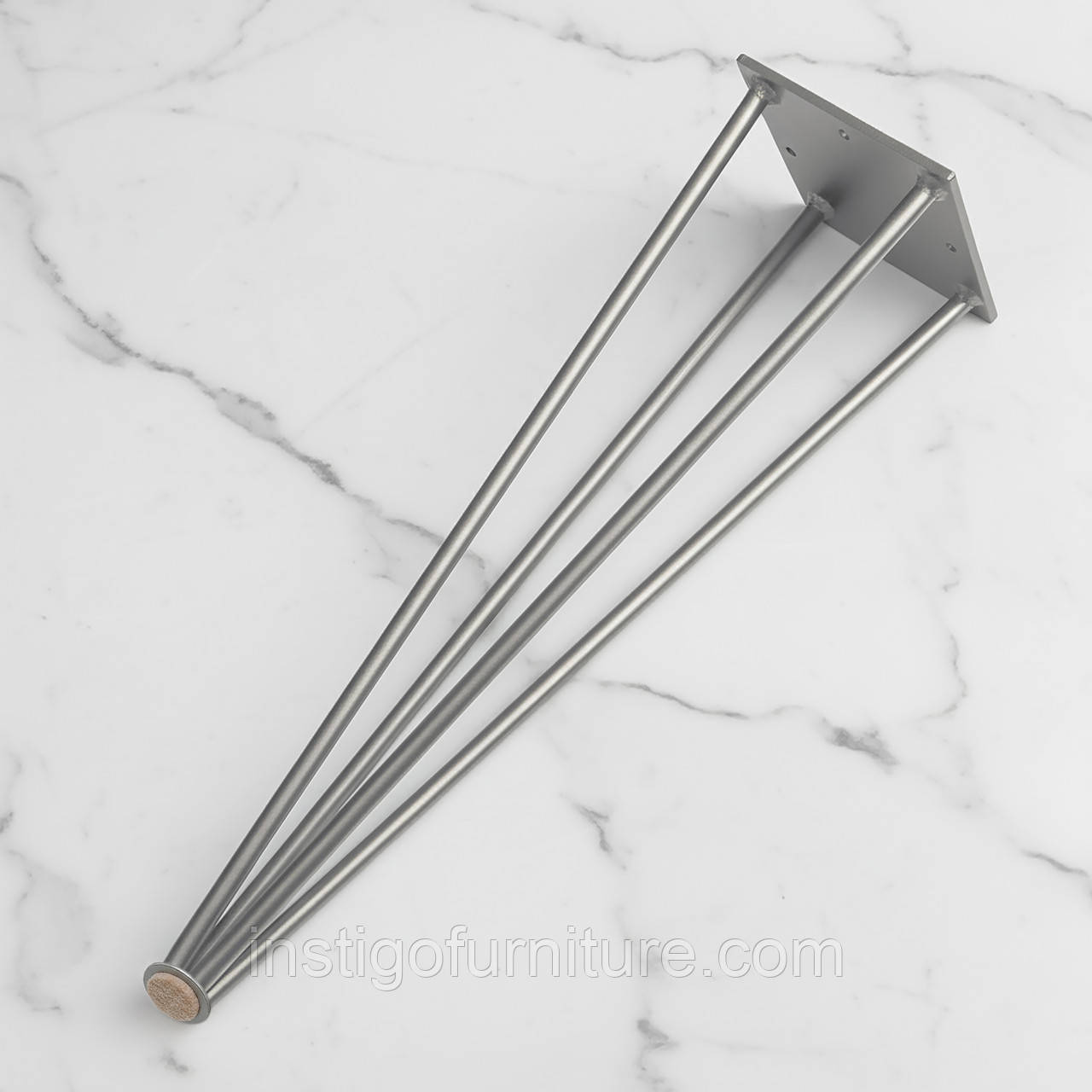 Ніжка шпилька для журнального столу з металу 450 мм 1 шт Сатин, фото 1