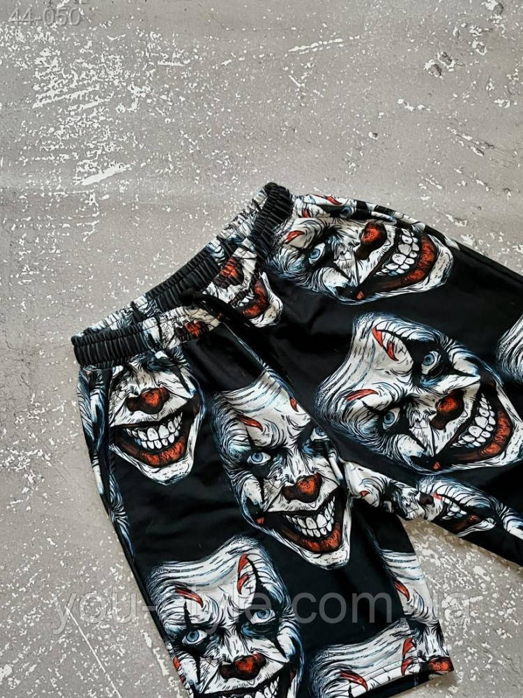 Шорти чорні з принтом - 44-050