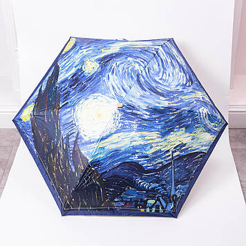 Парасолька механічна Ван Гога «Зоряна ніч» міцна надійна з поліестеру діаметр 91 см HP-23-1BL