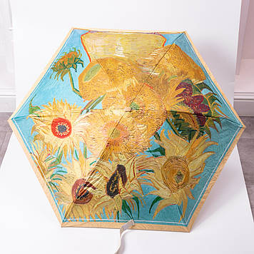 Парасолька механічна Ван Гога «Соняшники» міцна надійна з поліестеру діаметр 91 см HP-23-1M