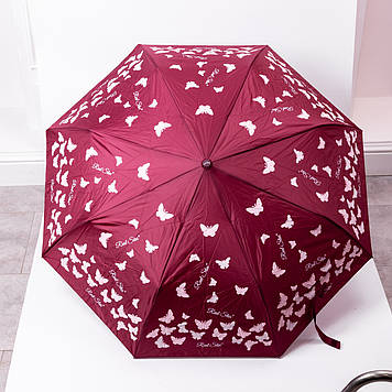 Парасолька напівавтомат з принтом міцна з поліестеру діаметр 97 см Червона HP-23-2R