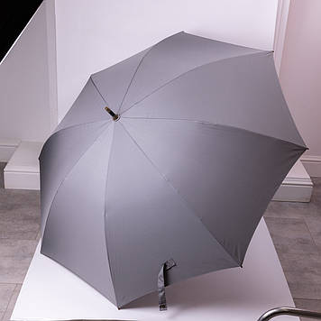 Класична парасолька-тростина напівавтомат з поліестеру 8 спиць діаметр 124 см Сірий HP-23-6G