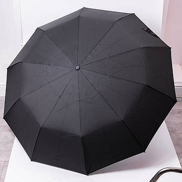 Парасолька автоматична з дерев'яною ручкою класична з поліестеру діаметр 116 см Чорна HP-23-8B