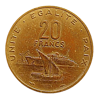 Джибуті 20 франків, 1986