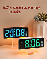 Годинник Deepfox GH-9001 LED цифровий електронний настільний Будильник Дата Температура Підсвітка 16х6,7см зелений, фото 2