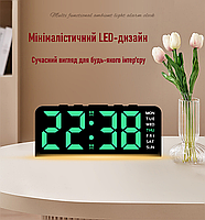 Годинник Deepfox GH-9001 LED цифровий електронний настільний Будильник Дата Температура Підсвітка 16х6,7см зелений, фото 3