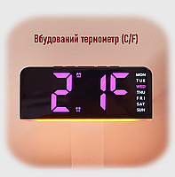 Годинник Deepfox GH-9001 LED цифровий електронний настільний Будильник Дата Температура Підсвітка 16х6,7см зелений, фото 8