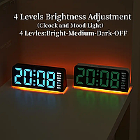 Годинник Deepfox GH-9001 LED цифровий електронний настільний Будильник Дата Температура Підсвітка 16х6,7см зелений, фото 7