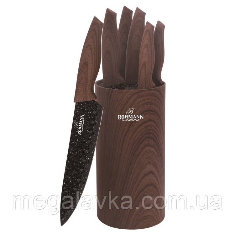 Набір ножів з підставкою Bohmann BH 6165 brown - MegaLavka, фото 1