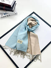 Кашеміровий шарф EST. 2023 двусторонній 180*70 см блакитний