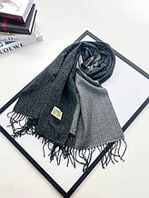 Кашеміровий шарф EST. 2023 двусторонній 180*70 см графіт/сірий