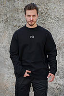 Утеплений оверсайз світшот на флісі з принтом Without 1702 чорний