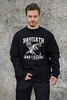 Утеплений оверсайз світшот на флісі з принтом Without Четверте Крило Black