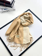 Кашеміровий шарф EST. 2023 двусторонній 180*70 см бежевий