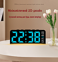 Годинник Deepfox GH-9001 LED цифровий електронний настільний Будильник Дата Температура Підсвітка 16х6,7см синій, фото 3