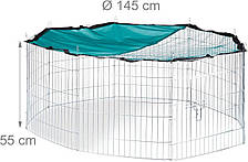 Металевий 8-панельний манеж Petlux для дрібних хатніх тварин із дахом — висота 55 см, фото 2
