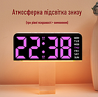 Годинник Deepfox GH-9001 LED цифровий електронний настільний Будильник Дата Температура Підсвітка 16х6,7см фіолетовий, фото 5