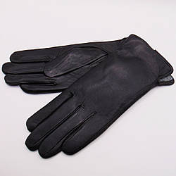 Шкіряні рукавички на хутрі р.8,5 чорні Anjela GT011