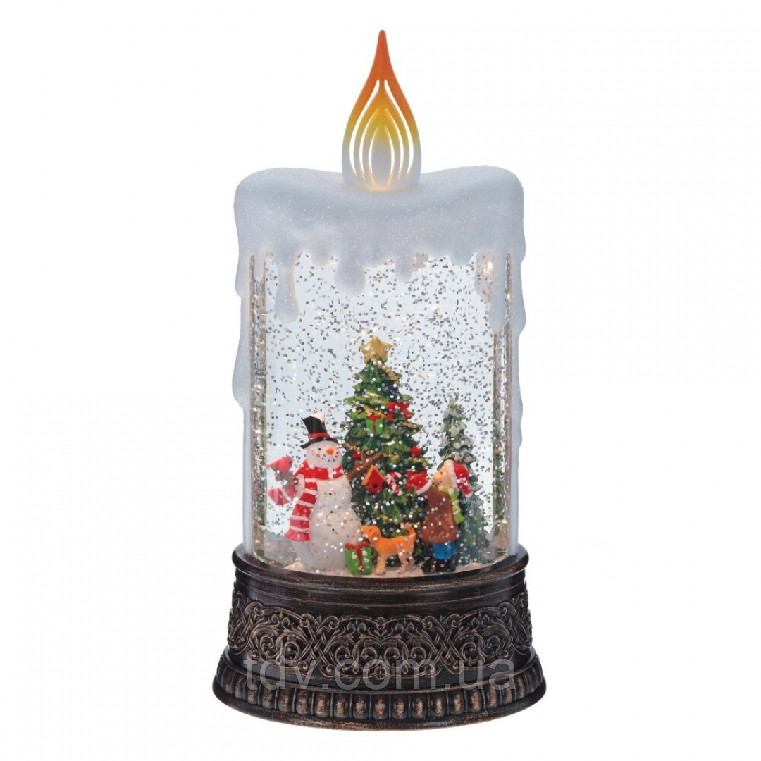Новорічний нічник «Свічка зі сніговиком», AT-D10S, фото 1