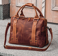 Саквояж чоловічий коричневий 40см*27см,сумка для чоловіка-подарунок,подарунок чоловікові шкіряний саквояж