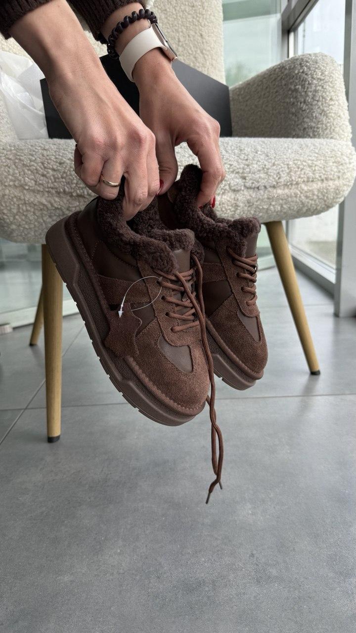 Кросівки зимові, коричневі, фото 1