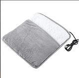 М’яка плюшева електрична грілка для ніг і рук 29×29 см, USB підігрів, домашній обігрівач, тепла подушка, фото 3