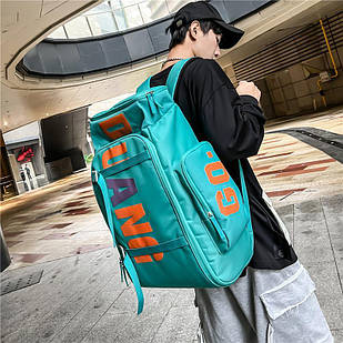 Рюкзак спортивний із відсіком для ноутбука та кріпленням для валізи та скейту - Зелений 55л