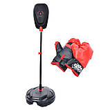 Дитячий боксерський тренажер на стійці Боксерська груша стійка з рукавичками Висота регулюється 85-130 см Боксерські тренажери, фото 3