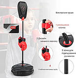 Дитячий боксерський тренажер на стійці Боксерська груша стійка з рукавичками Висота регулюється 85-130 см Боксерські тренажери, фото 9