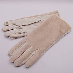 Рукавички норка з замшевою долонею сенсор р.6,5-8,5 бежеві Number 0ne