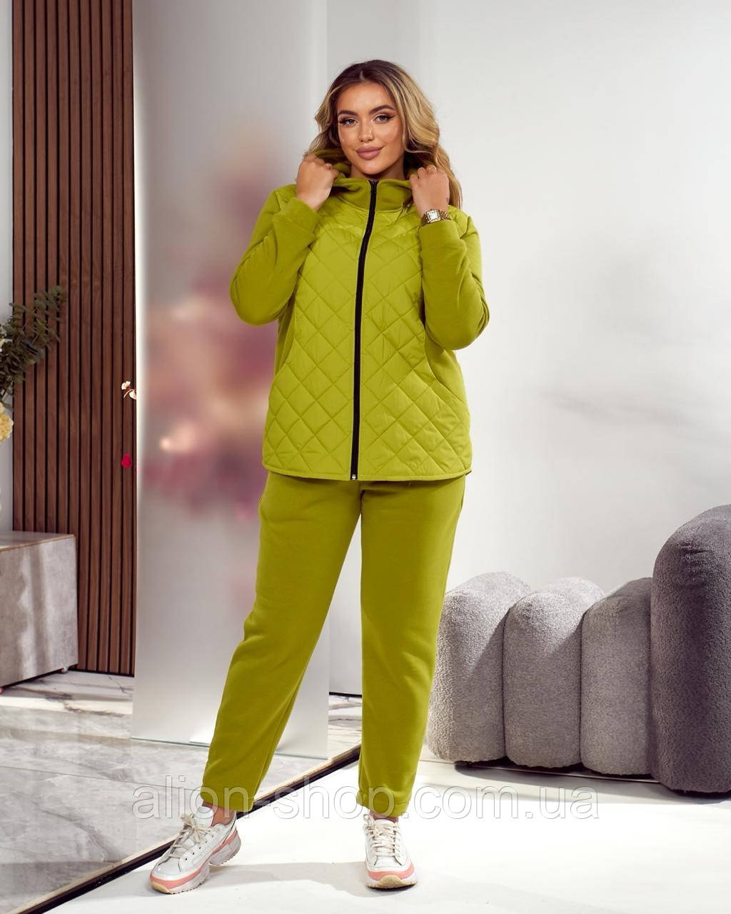Жіночий теплий костюм великого розміру новинка 2025, фото 1