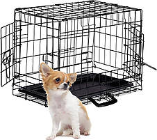 Металева клітка Dog Cage XS для транспортування собак невеликих розмірів і котів — 48 x 33 x 41 см, фото 2