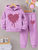 Дитячий теплий костюм на флісі для дівчинки розмір 110 (4-5 років)