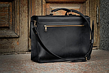 Сумка-портфель чоловічий,чоловічі ділові сумки,чоловічий шкіряний діловий портфель чорний 38см*27см, фото 3
