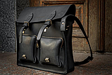 Сумка-портфель чоловічий,чоловічі ділові сумки,чоловічий шкіряний діловий портфель чорний 38см*27см, фото 4