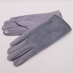 Рукавички норка із замшевою долонею сенсор р.6,5-8,5 сірі Number 0ne